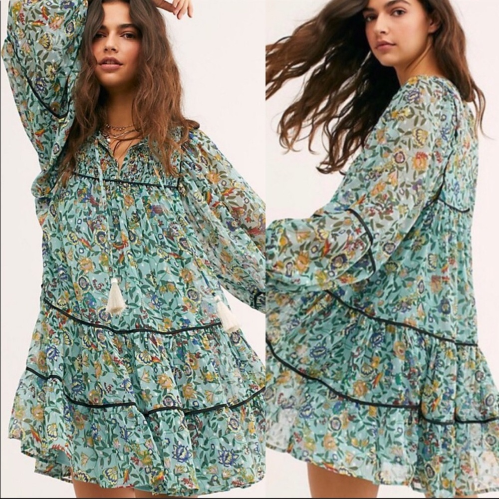 Free People NWT free swinging floral mini dress